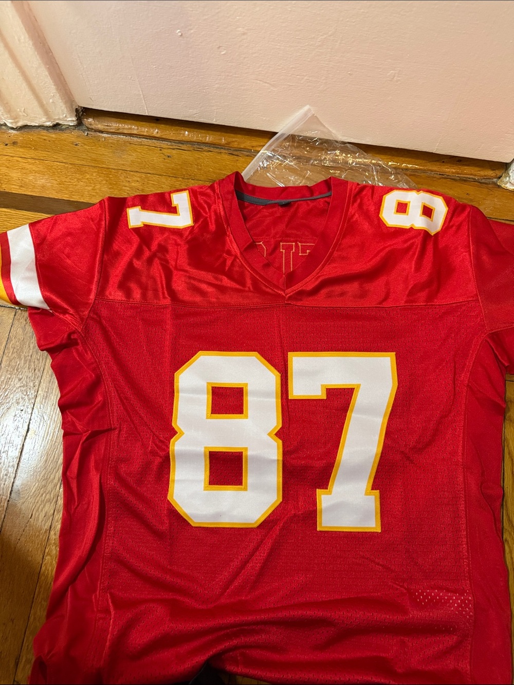 Men's Red Number 87 Football Jersey